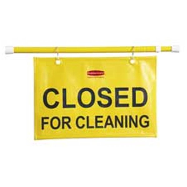 Rubbermaid Commercial Products Safety Sign- in.Closed for Cleaningin.- Extends 49-.50in.- Yellow RU463314